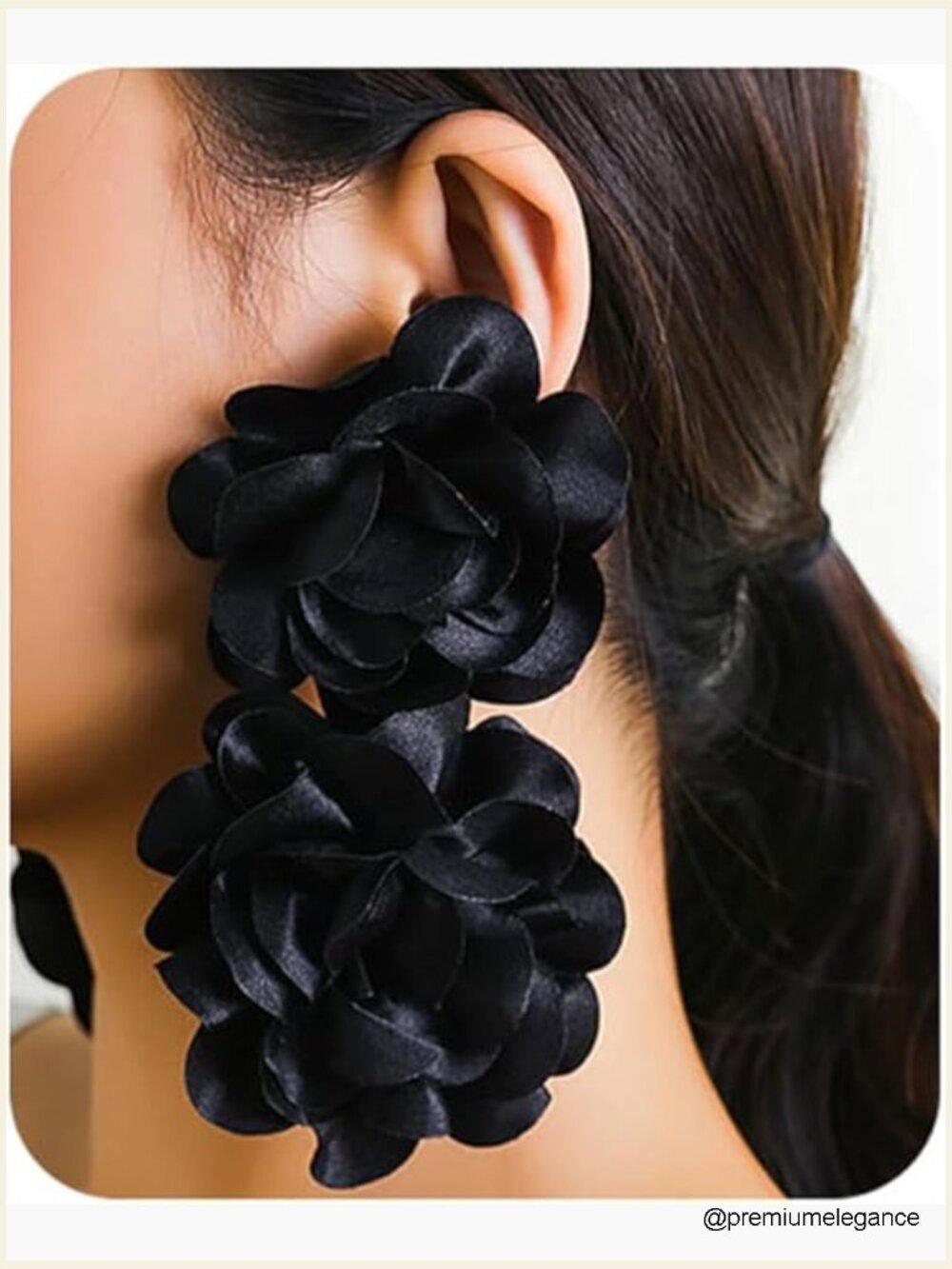 Bold Big Flower Drop Earrings Lightweight Fabric Bohemian Dangle Jewelry